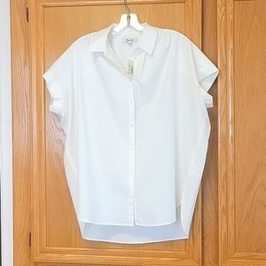 Madewell Small Button Up Central Shirt in Pure White
